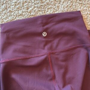 Lululemon Wunder Train leggings in burgundy